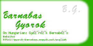 barnabas gyorok business card